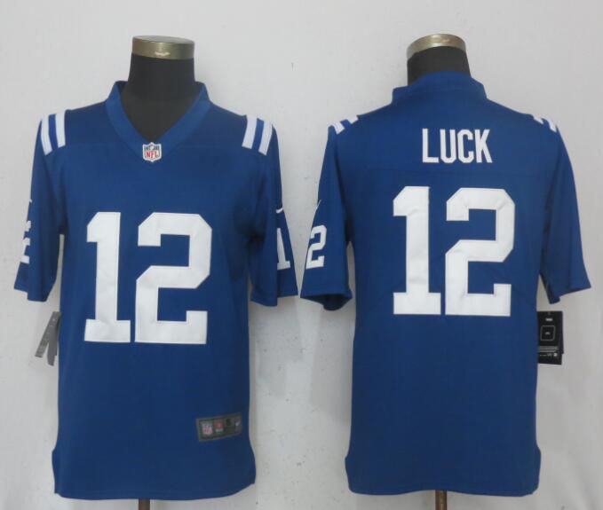 Men Indianapolis Colts 12 Luck Blue Vapor Untouchable Limited Player Nike NFL Jerseys